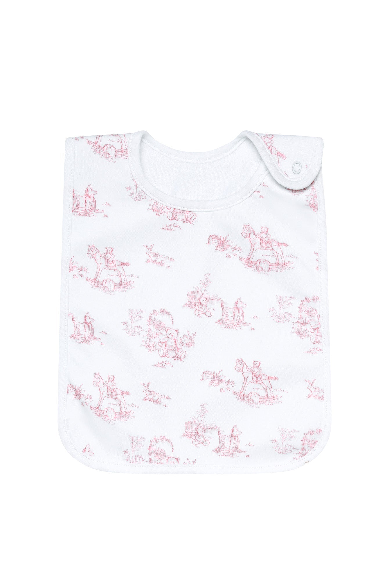 Pink Toile Baby Feeding Pima Cotton Bib