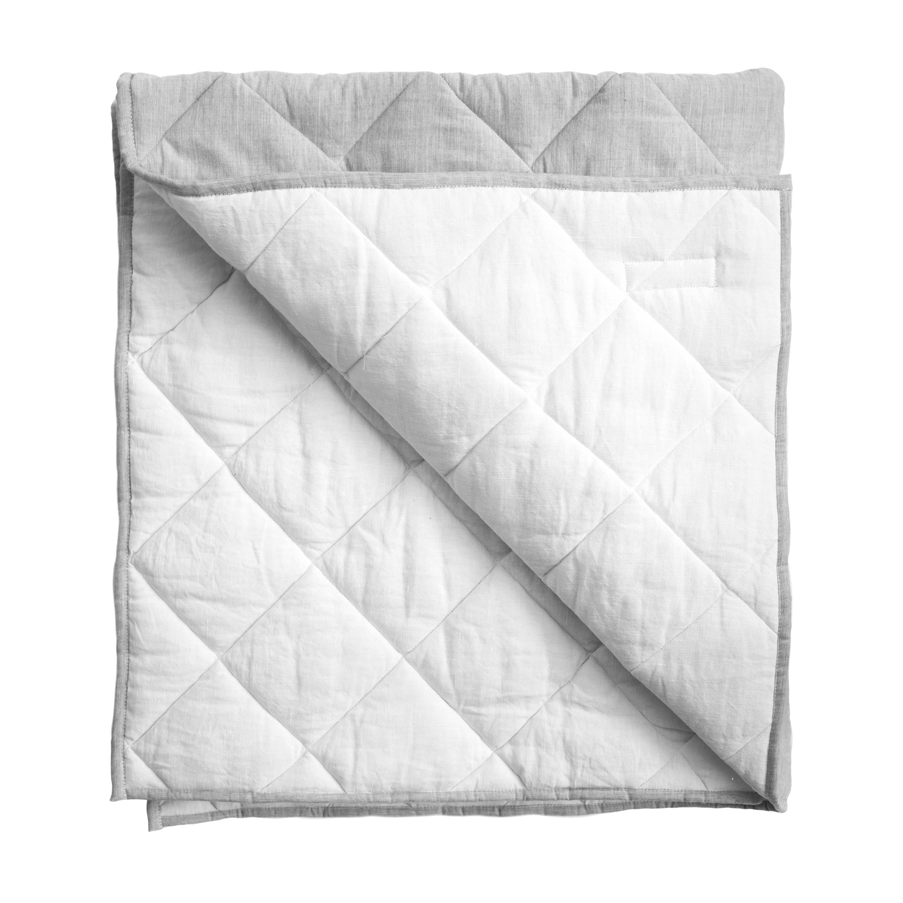 Play Mat | Husk Grey and White Linen, Reversible