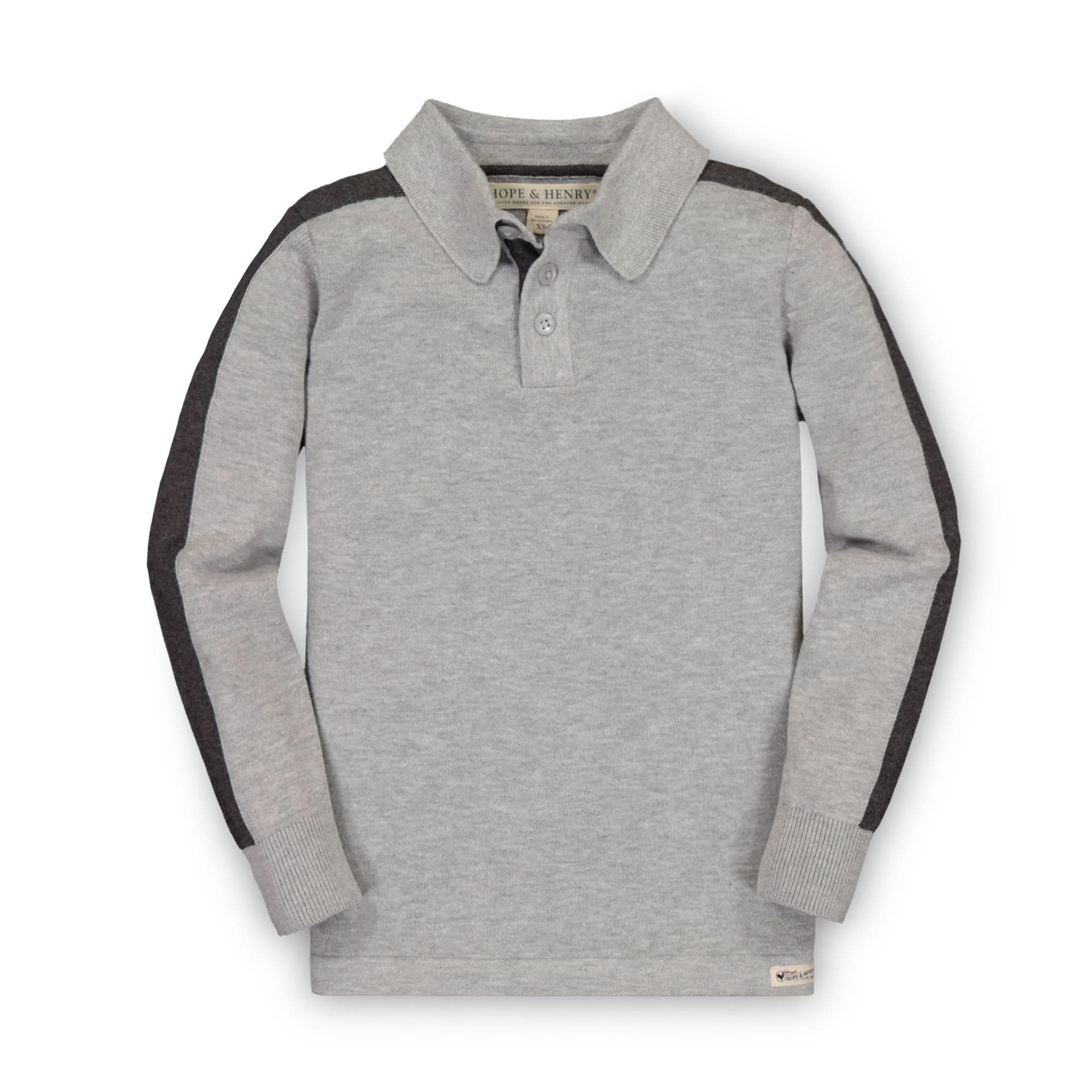 Long Sleeve Organic Sweater Polo - Baby