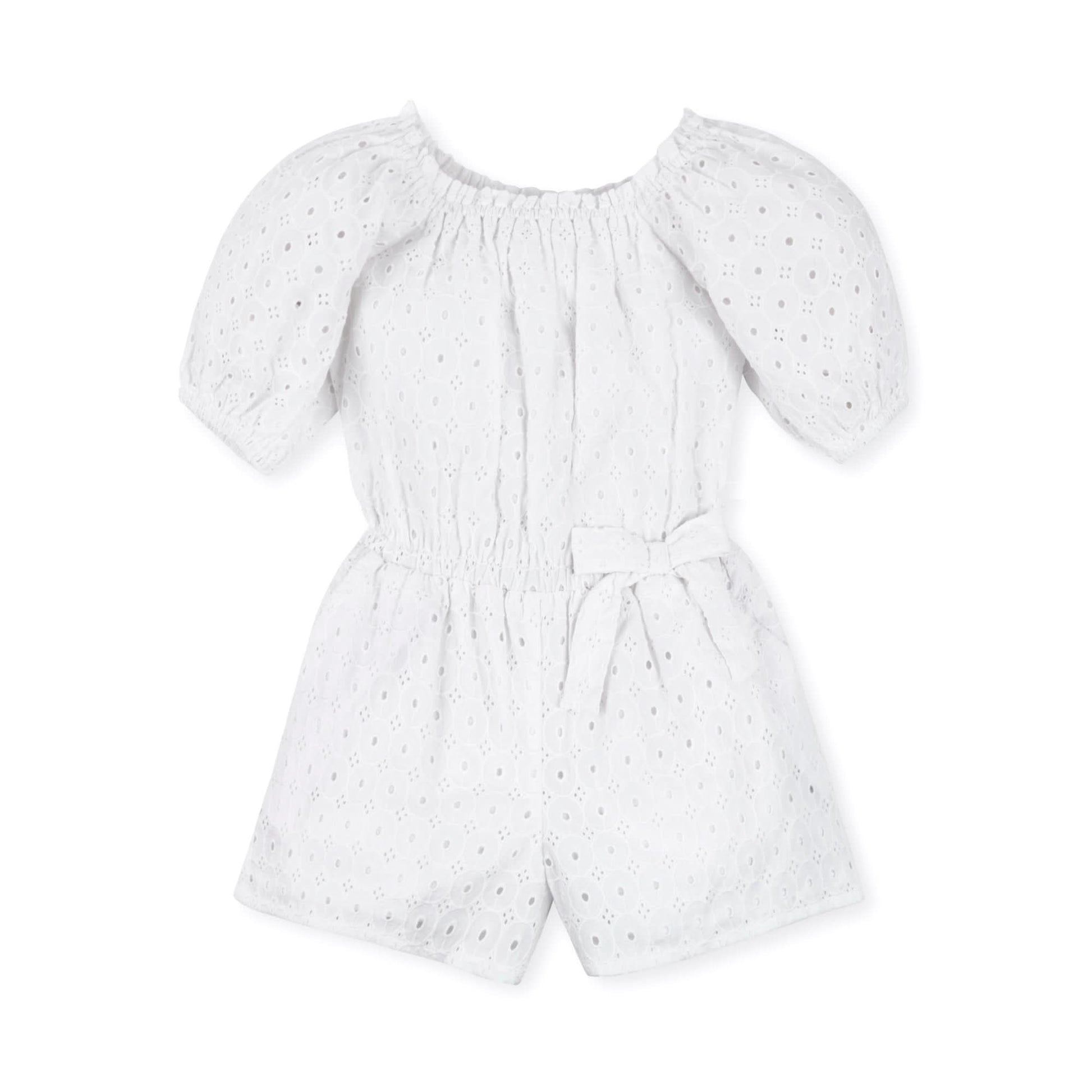 Puff Sleeve Organic Eyelet Romper