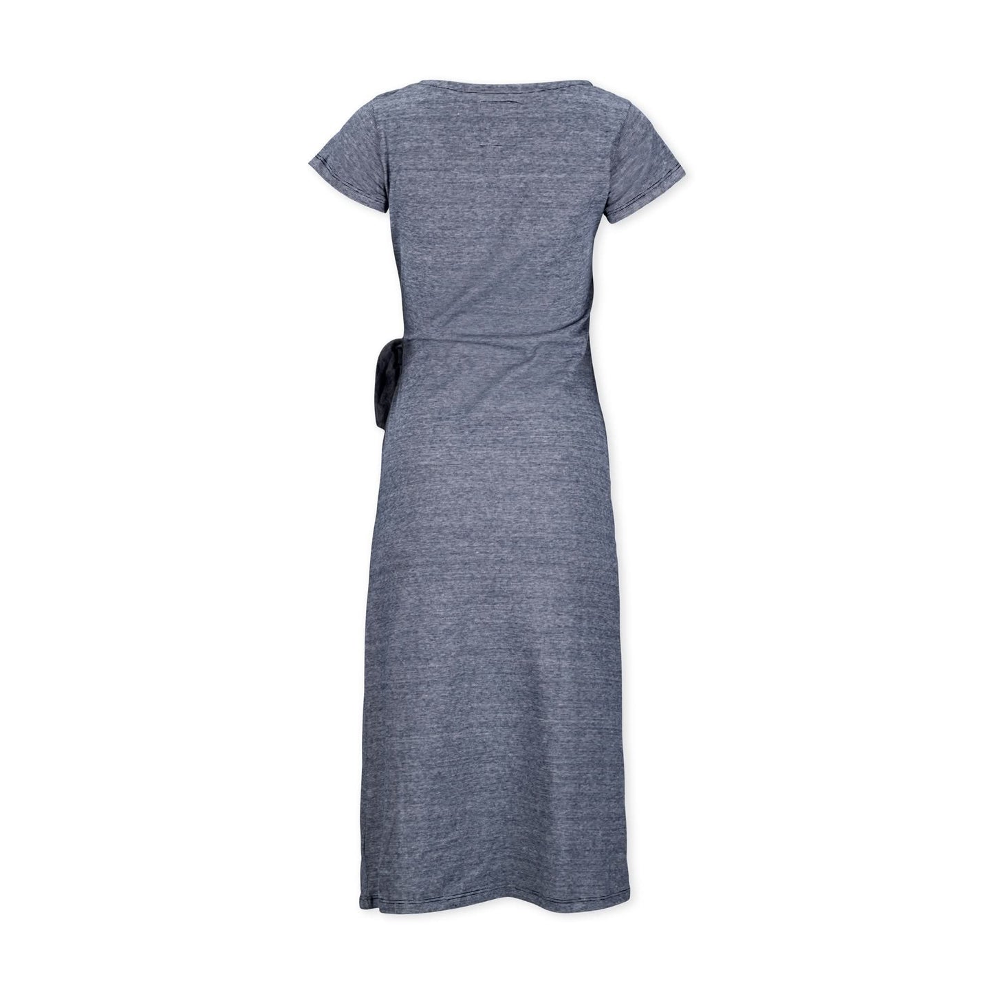 Women’s Navy Microstripe Knit Tie Maxi Dress