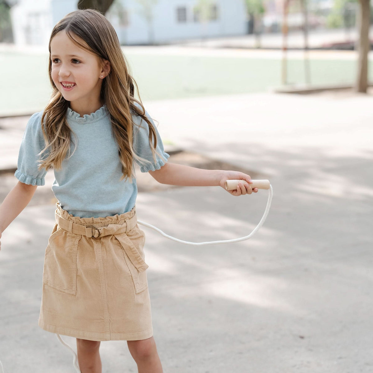 Organic Corduroy Cinch Waist Skirt