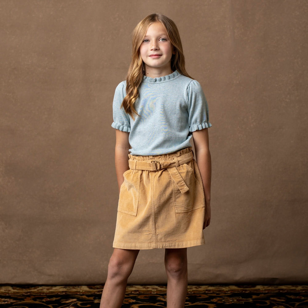 Organic Corduroy Cinch Waist Skirt