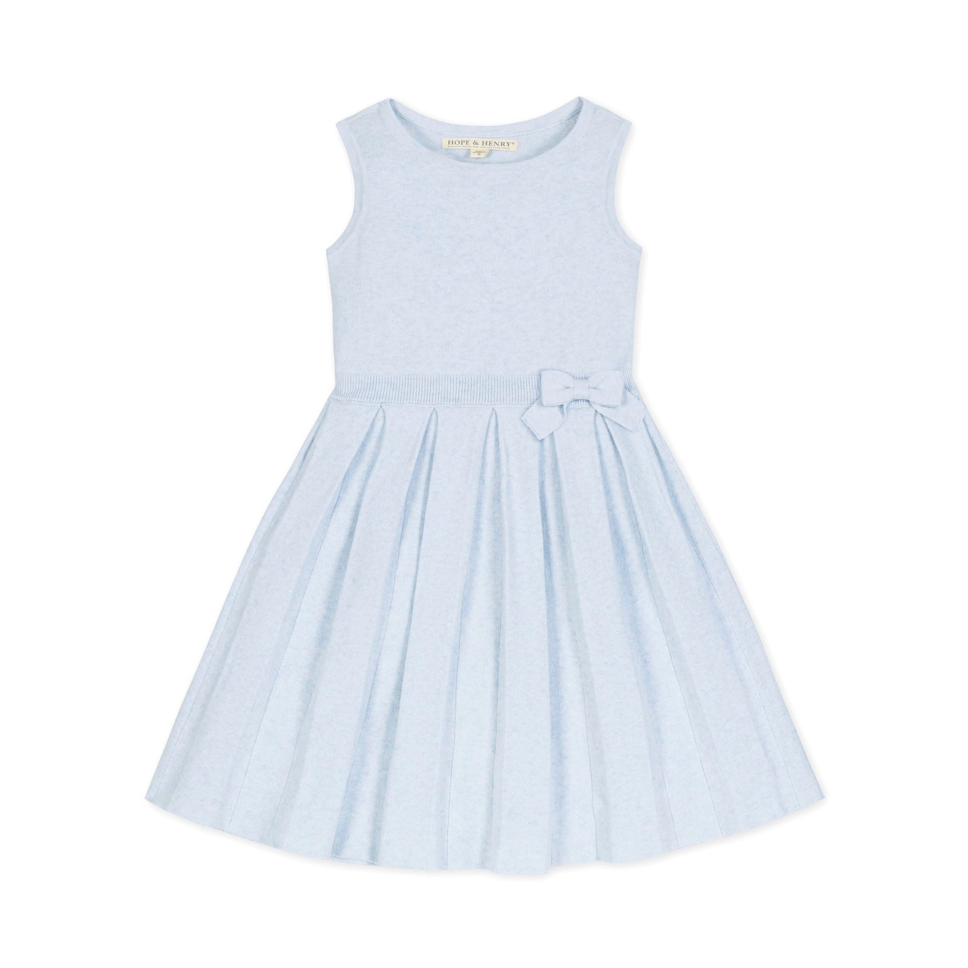 Girls Organic Pleated Sweater Dress