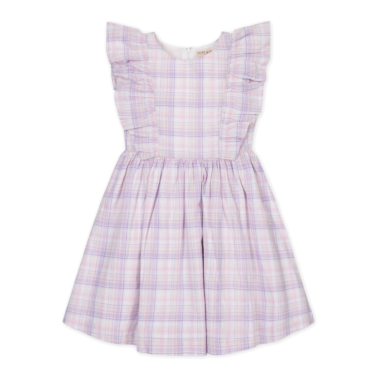 Linen Flutter Sleeve Pinafore Dress