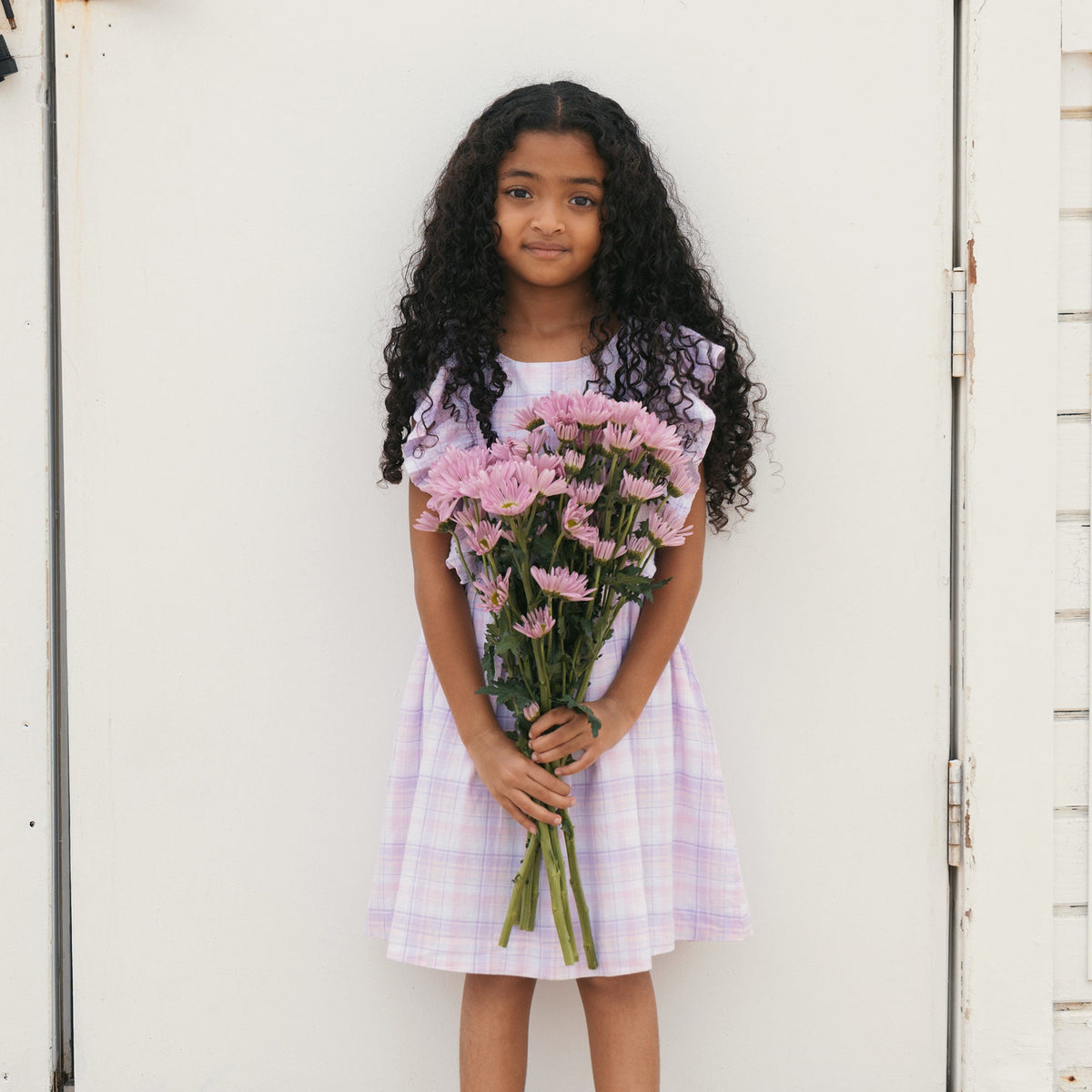 Linen Flutter Sleeve Pinafore Dress