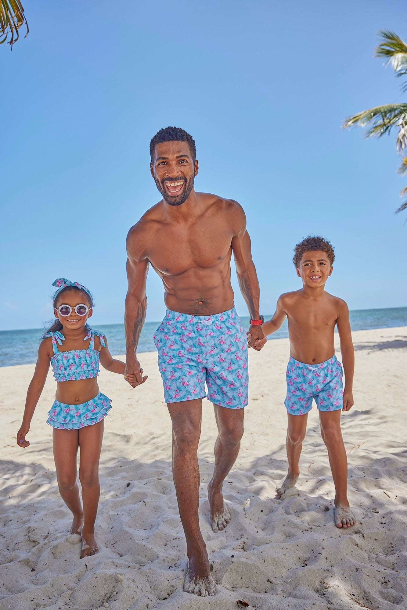 Girls Two Piece Swimsuit – Suntime Villa Smocked Bikini with Lace Skirt UPF 50+