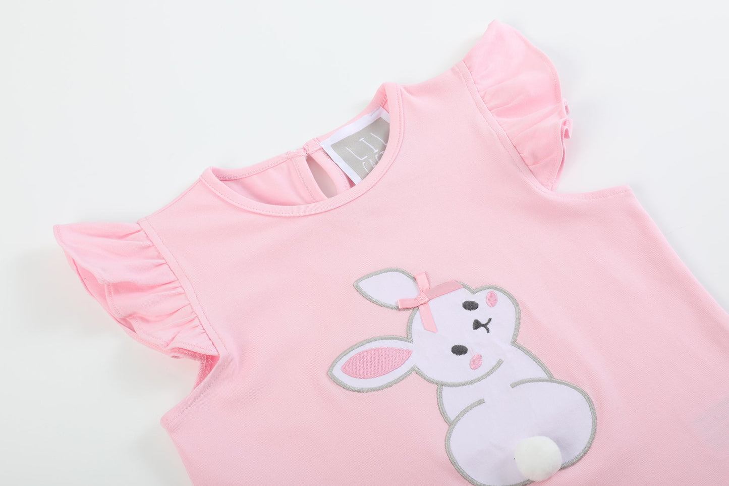 Girl Pink Bunny T-Shirt and Shorts Set