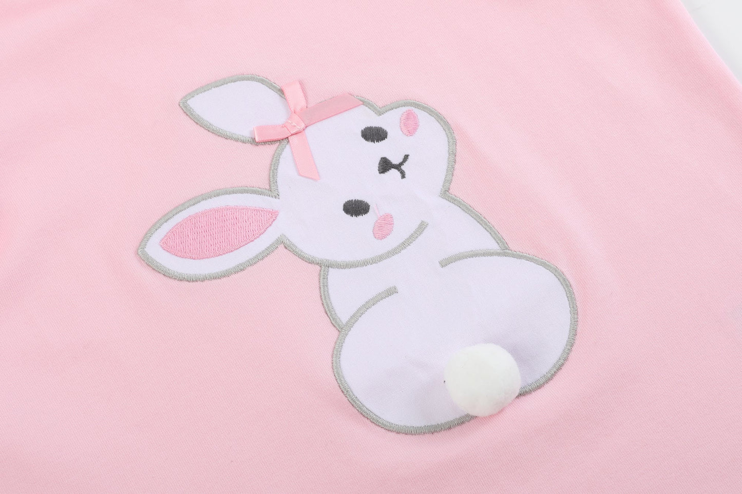 Girl Pink Bunny T-Shirt and Shorts Set