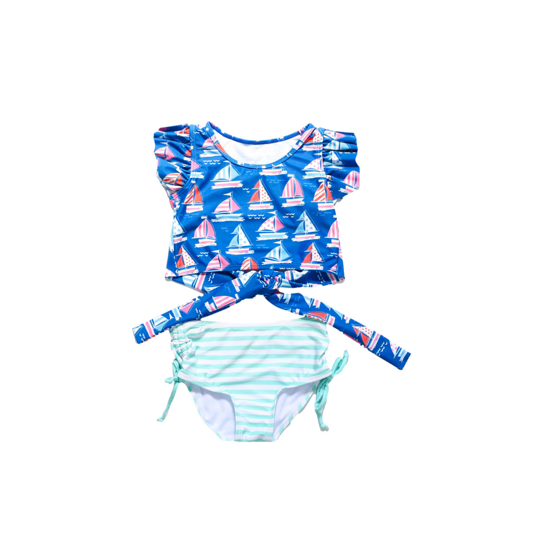 Anchors Away Ruffle Two-Piece Swimsuit