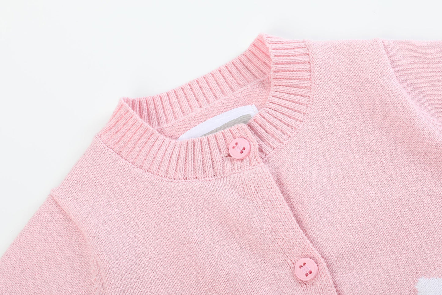 Girls Pink Knit Easter Bunny Cardigan