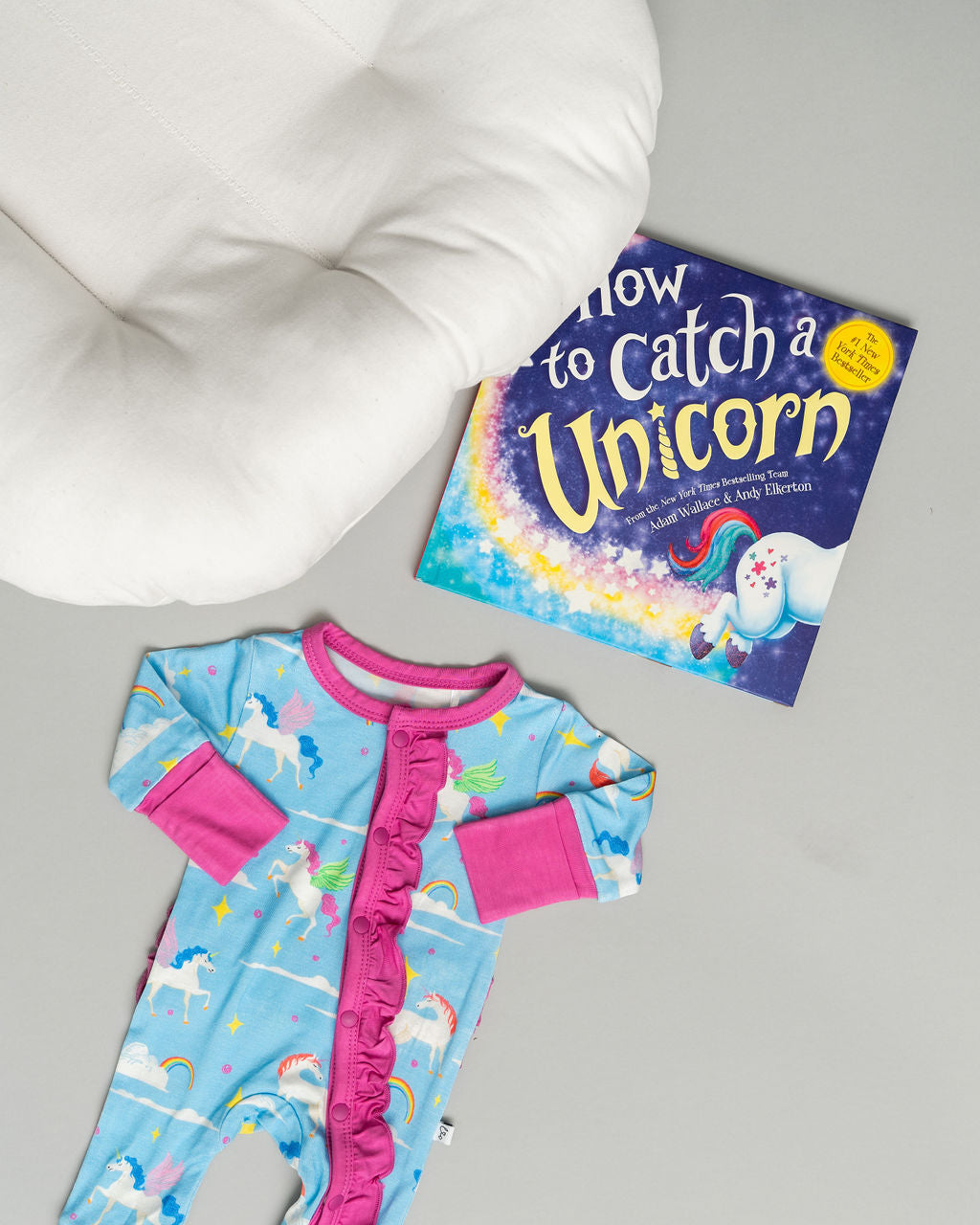 Girls Sage Bamboo Ruffle Convertible Pajama Footie