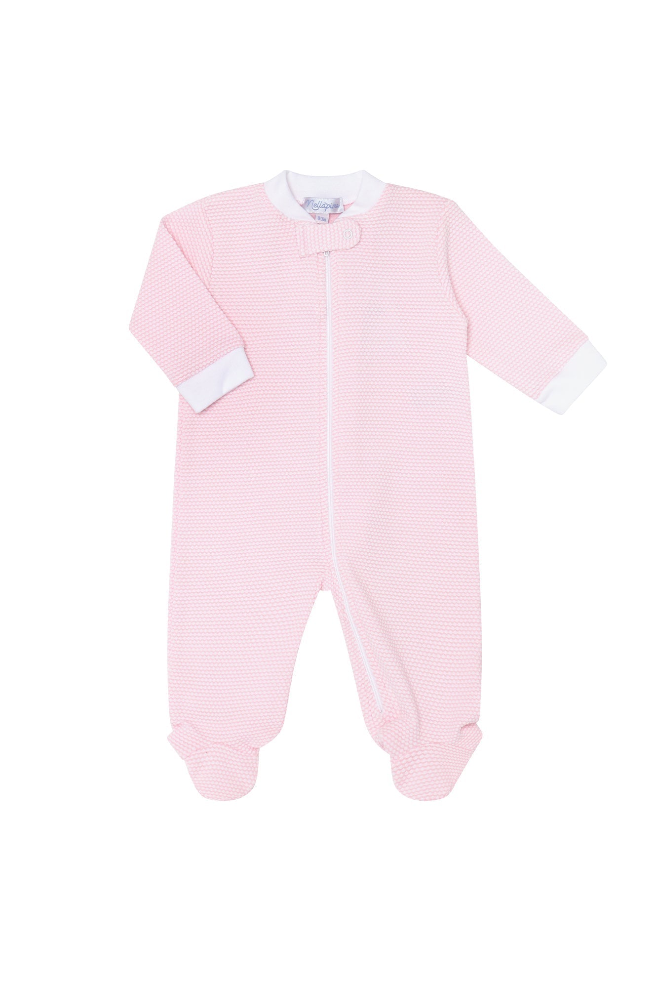 Pink Bubble Pima Cotton Zipper Footie