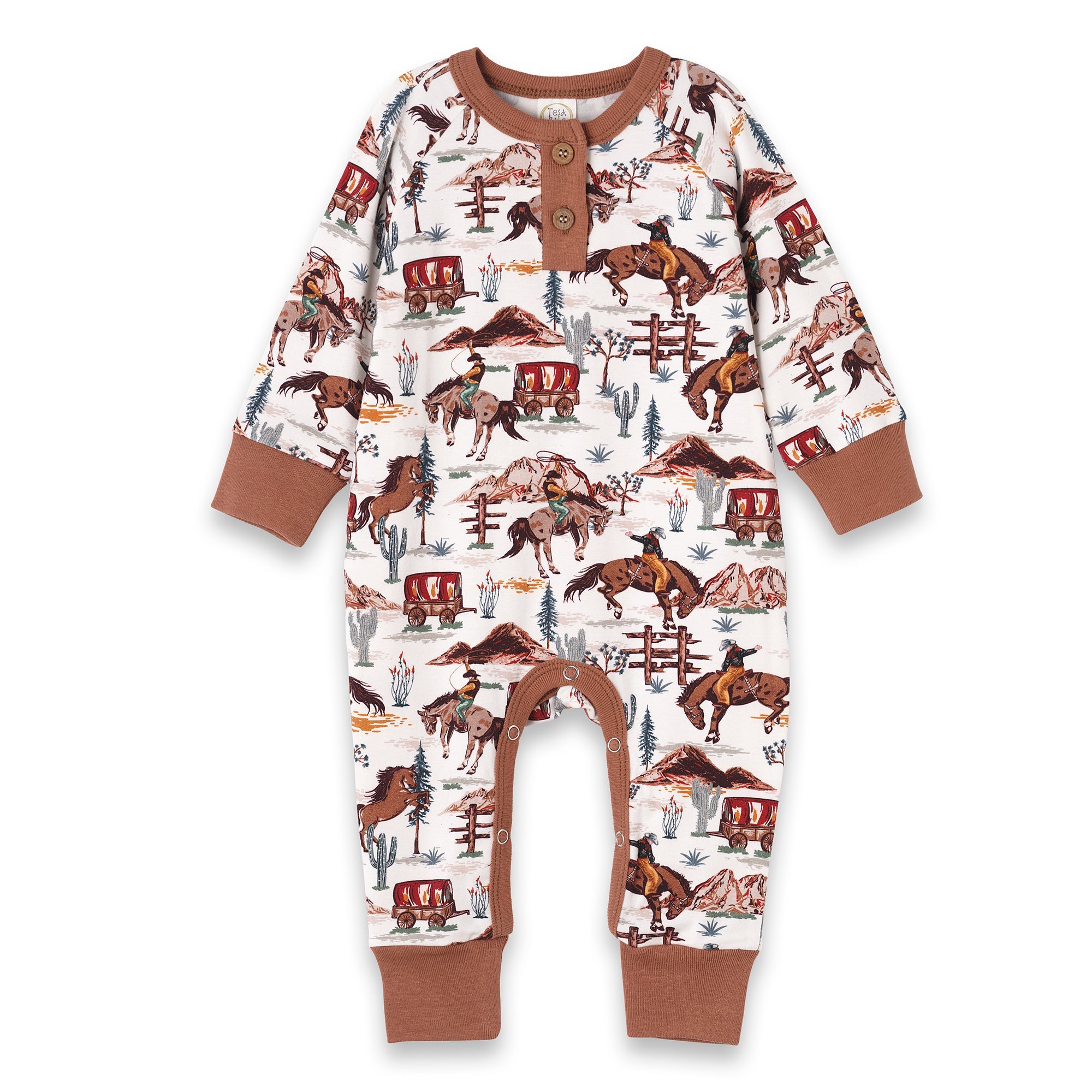 Western Cowboy Bamboo Henley Romper
