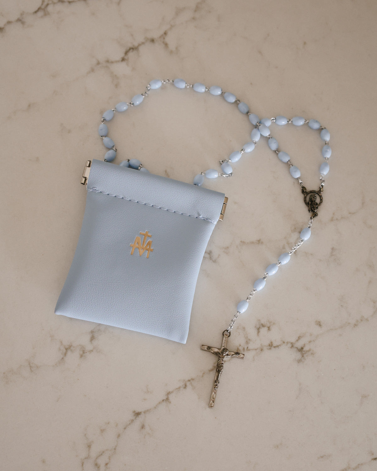 Blue Rosary Pouch