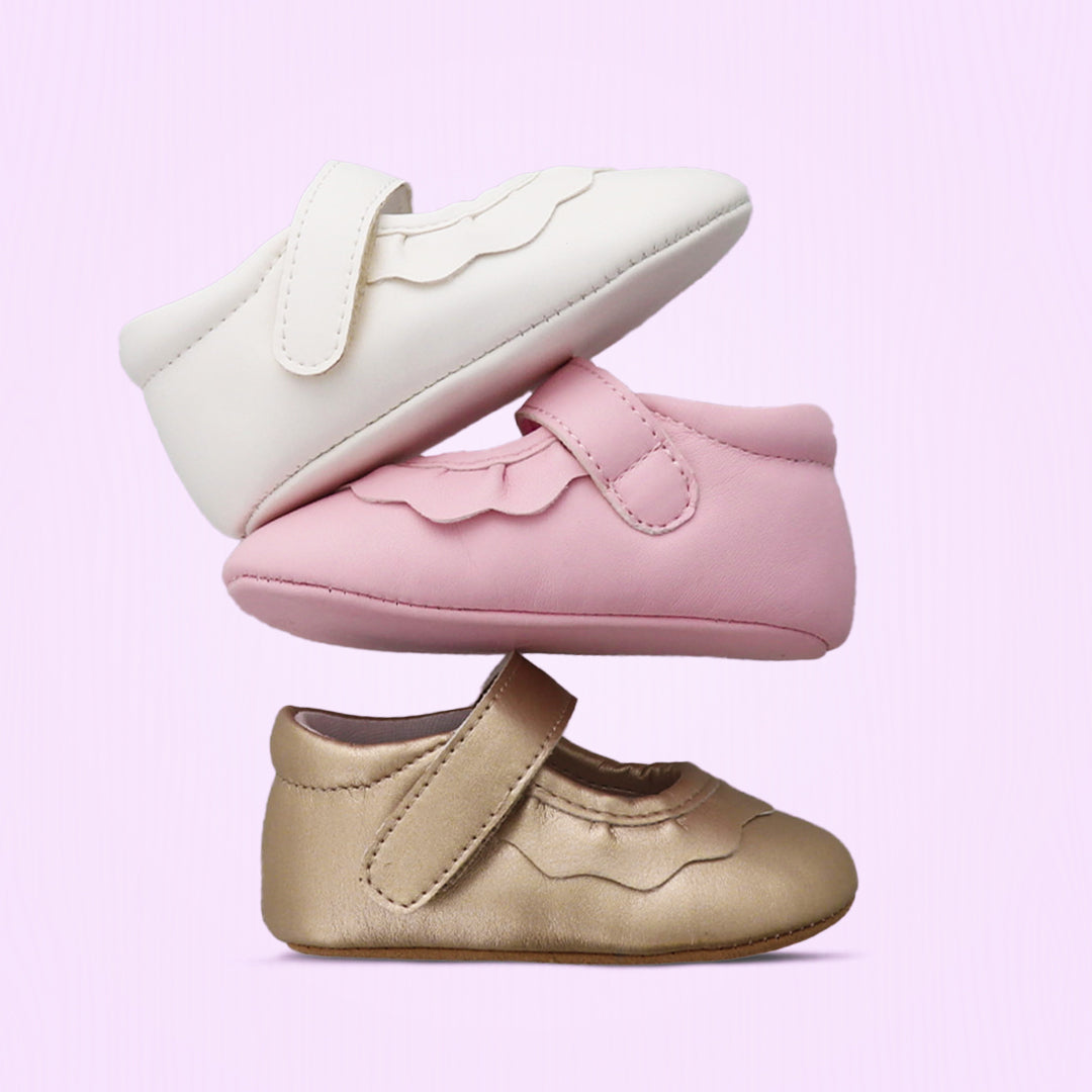 Amina Girls Hook & Loop Crib Shoe