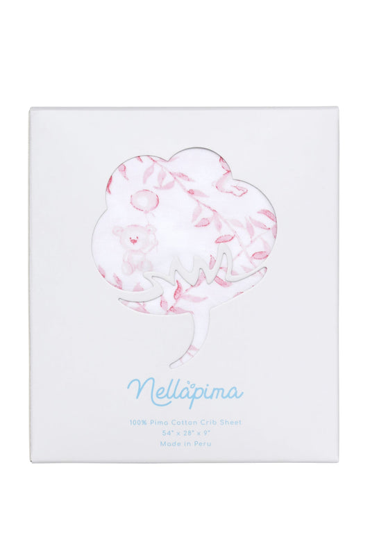 Pink Bears Trellace Crib Sheets