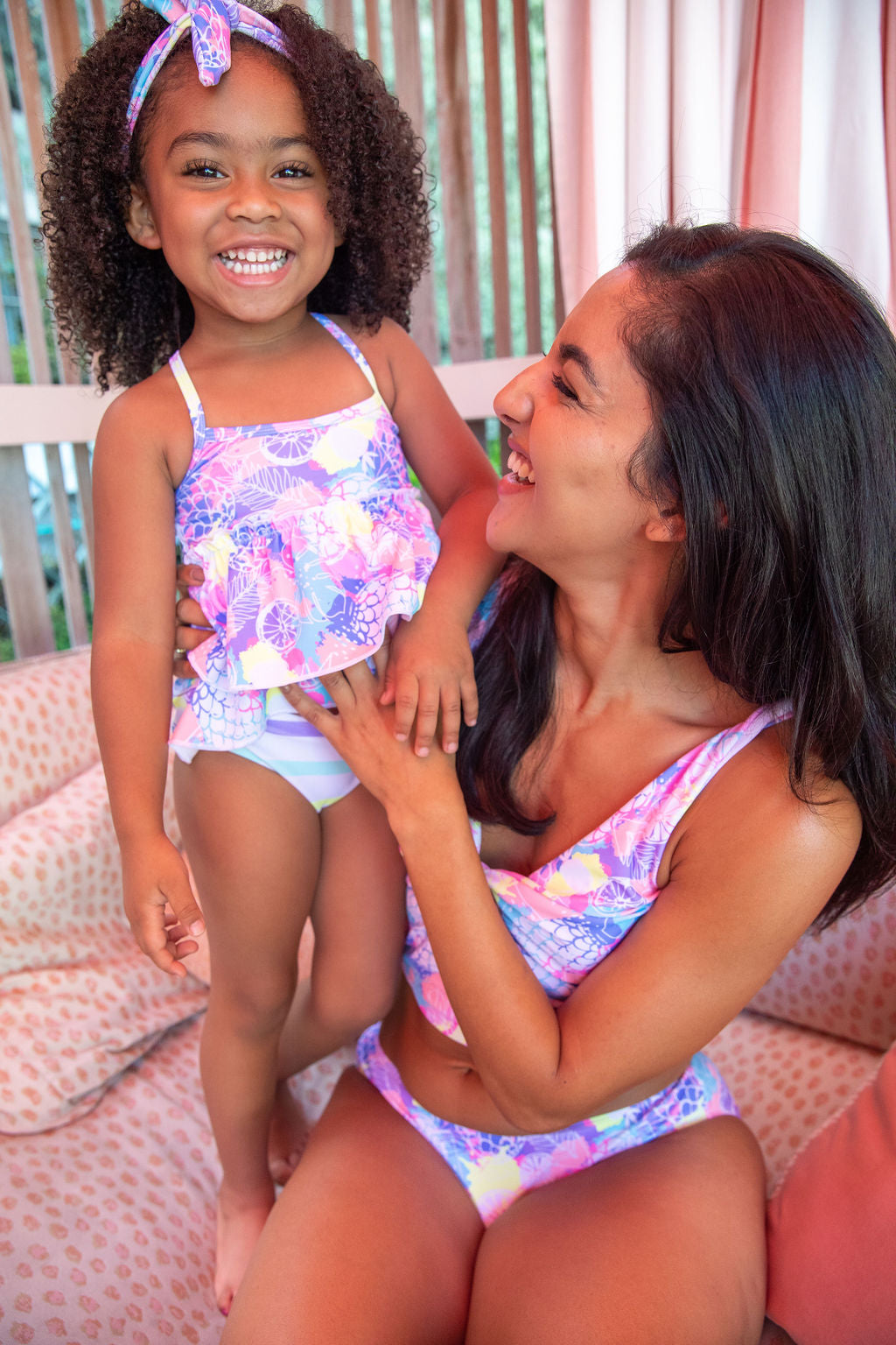 Girls Coral Cottage Two Piece Swimsuit