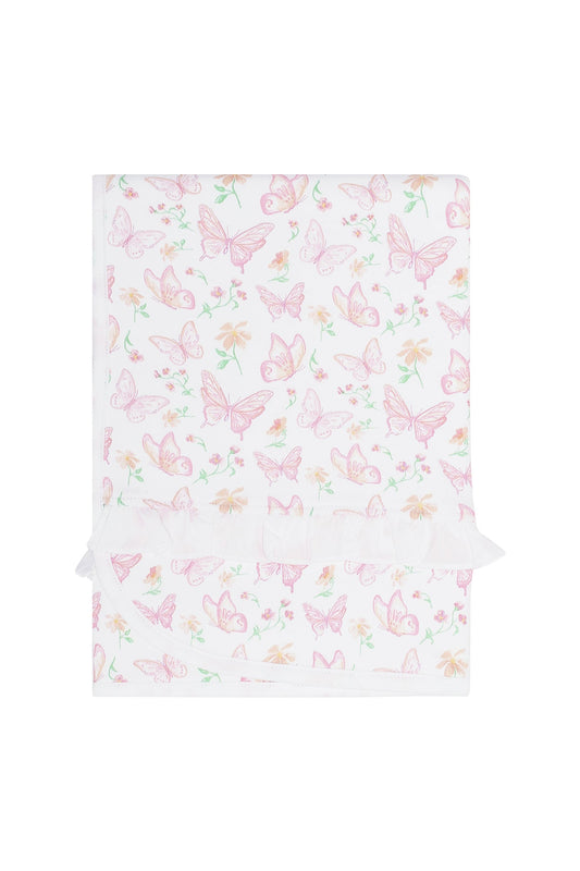 Butterflies Print Baby Blanket