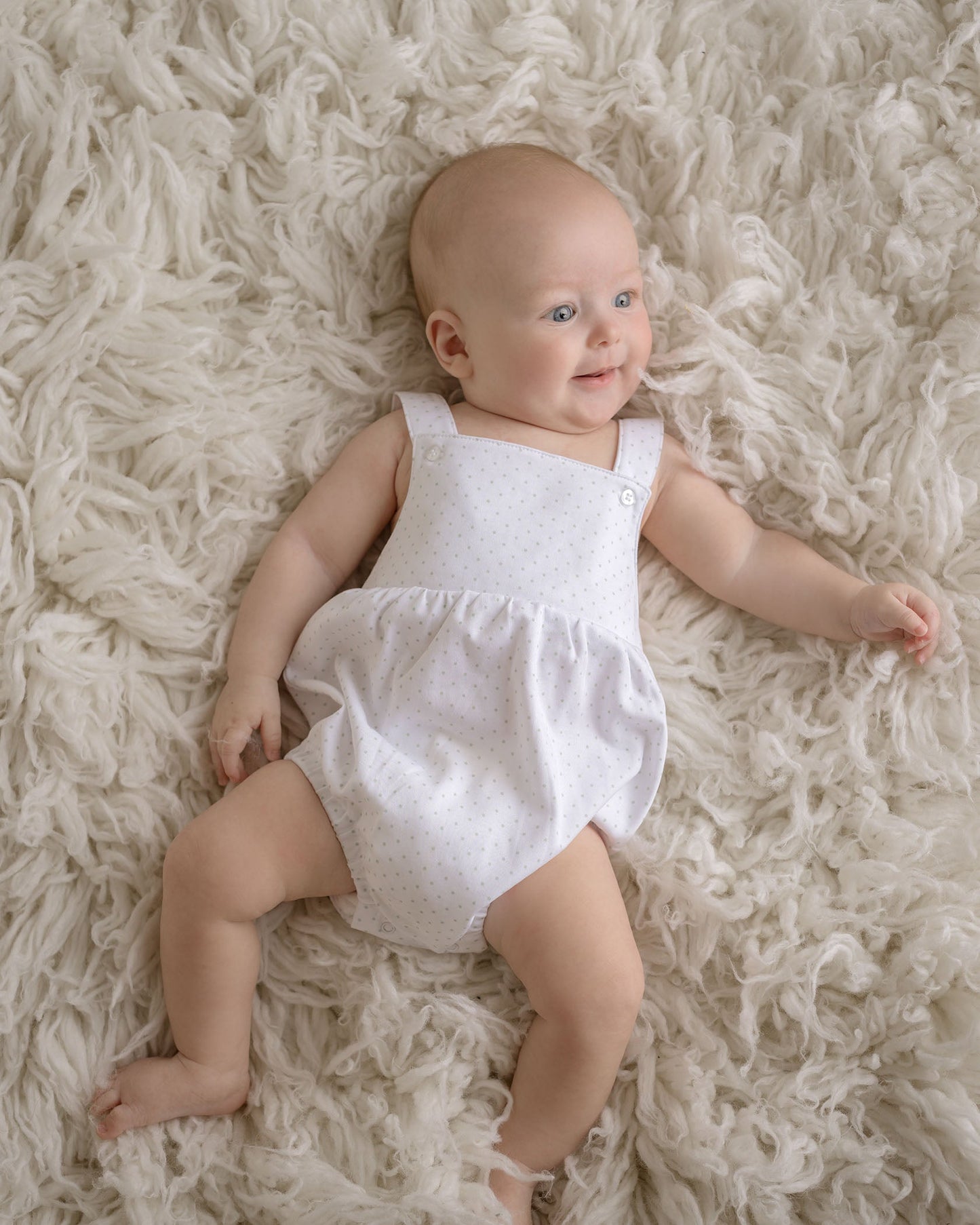 Sage Polka Dot Sleeveless Bubble