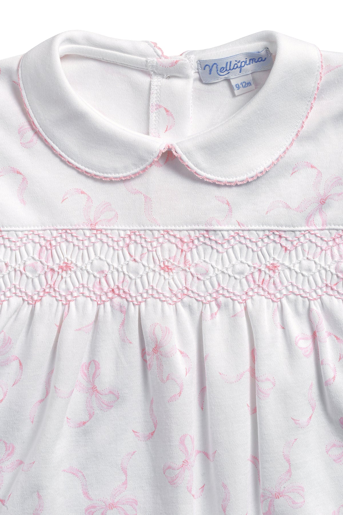 Charming Bows Print Smocked Footie