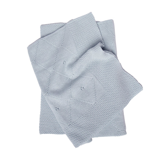 Classic Knit Receiving Blanket, Blue