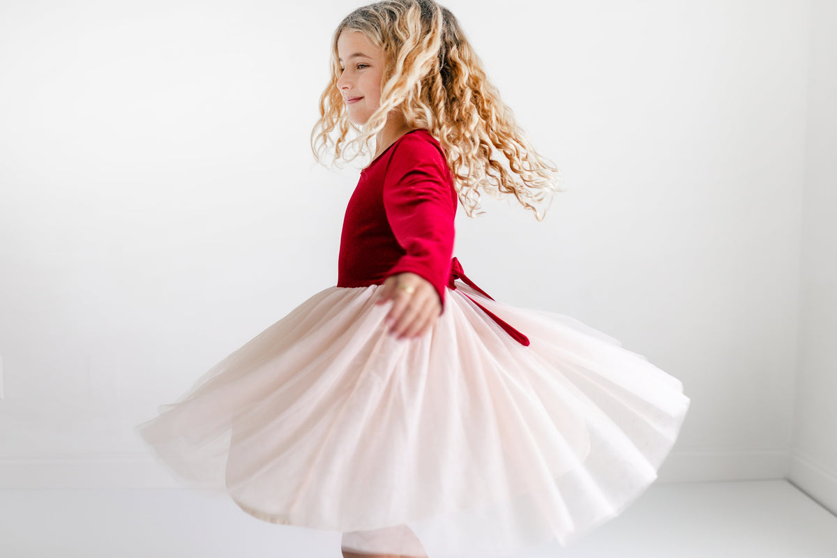 Red Velvet Tulle Dress