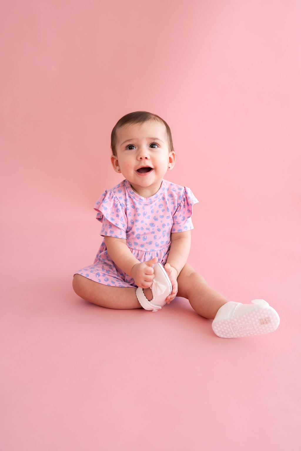 Girls Lillian Leopard Bamboo Peplum Top