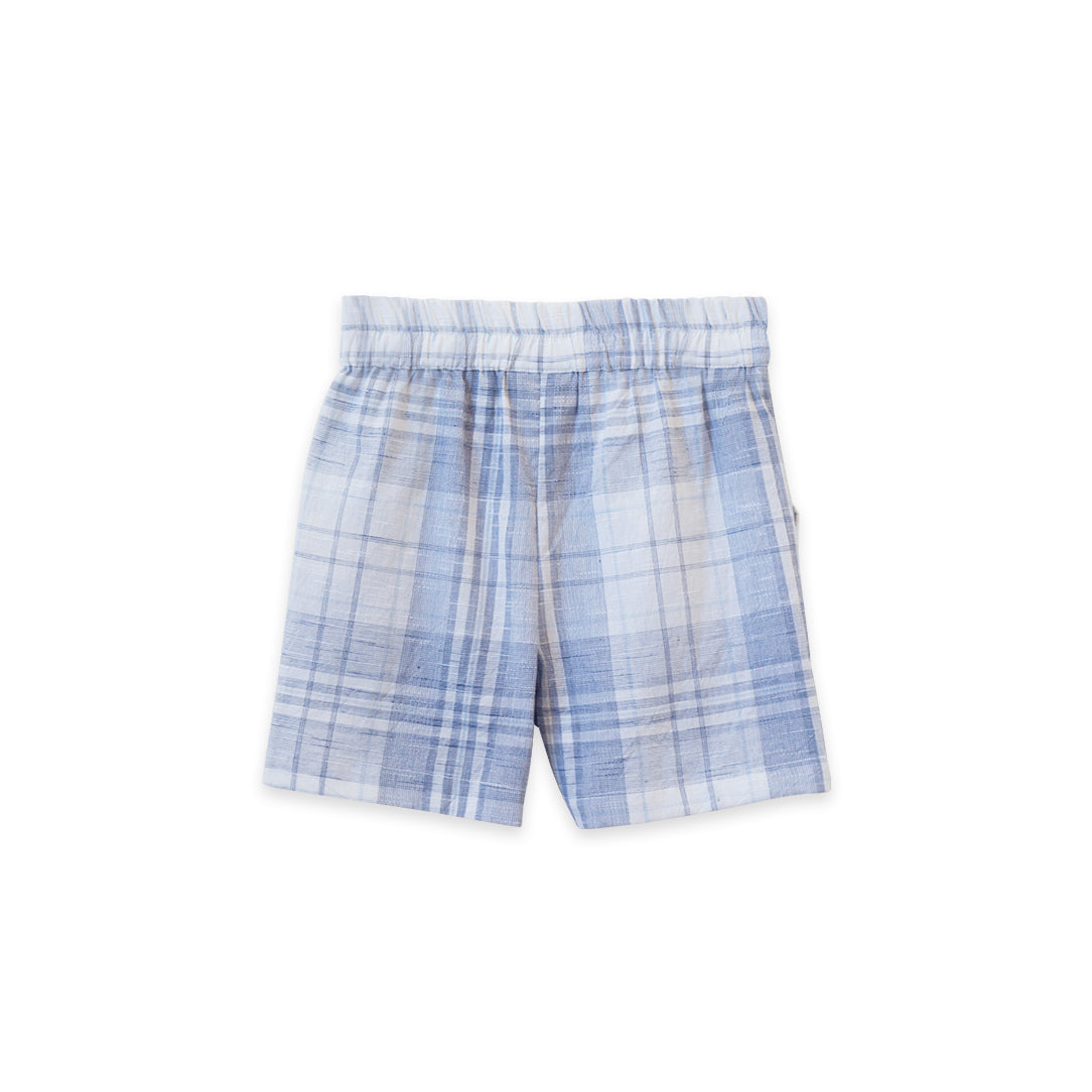 Everyday shorts - Blue Slub Check