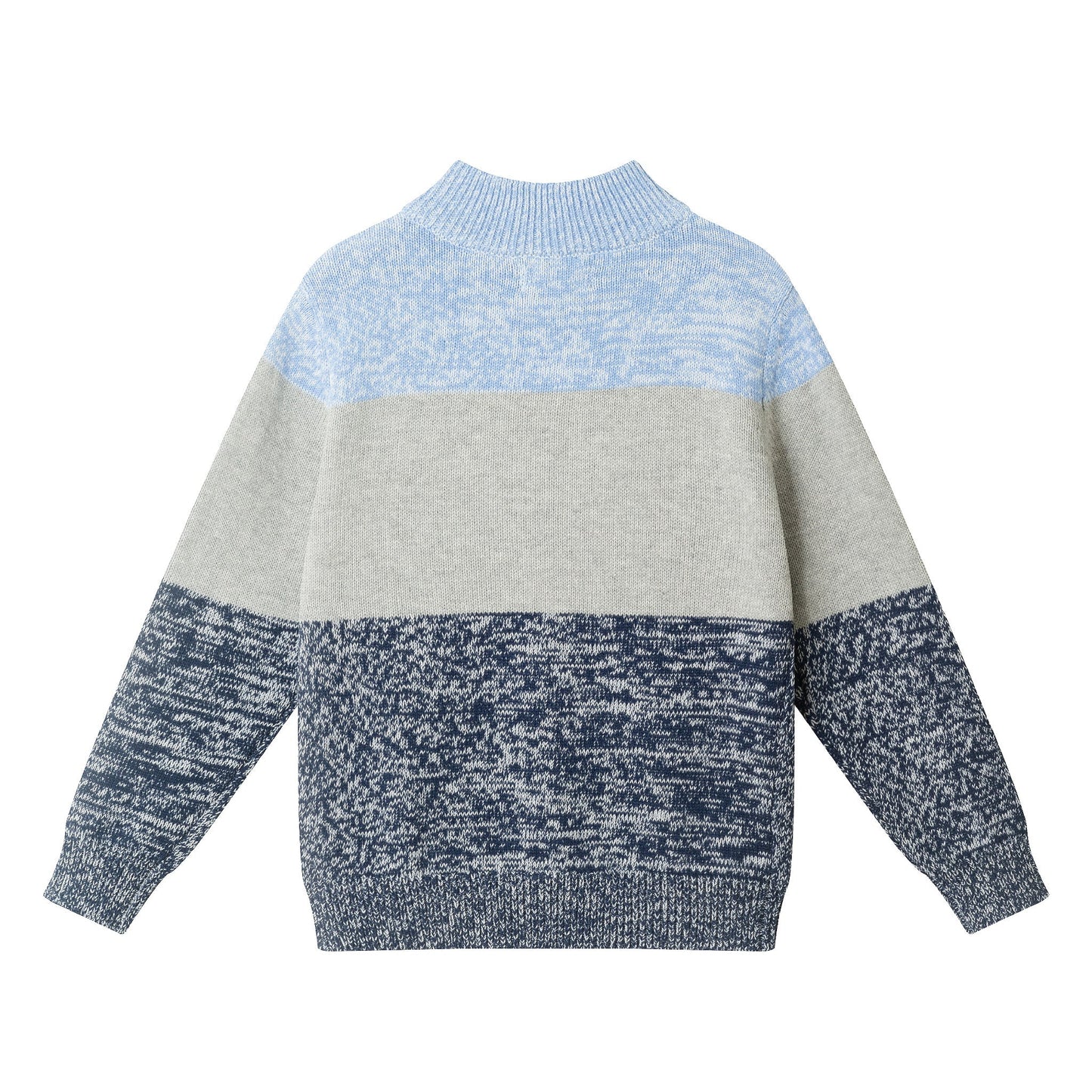 Kids Colorblocked Quarter -Zip Sweater | Light Blue