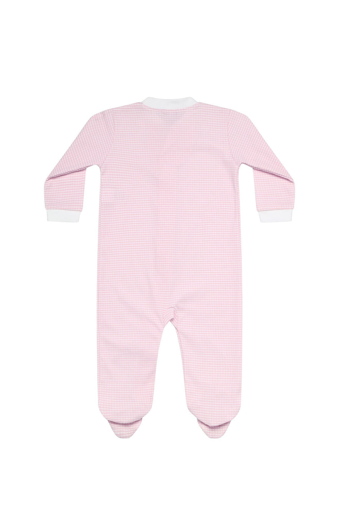Pink Gingham Pima Cotton Zipper Footie