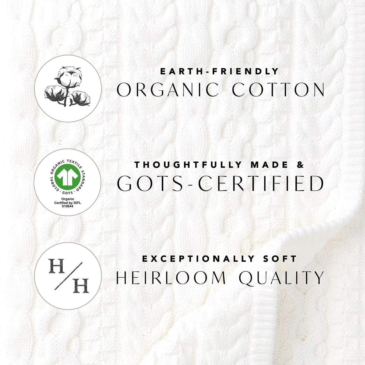 Classic Cable Organic Cardigan