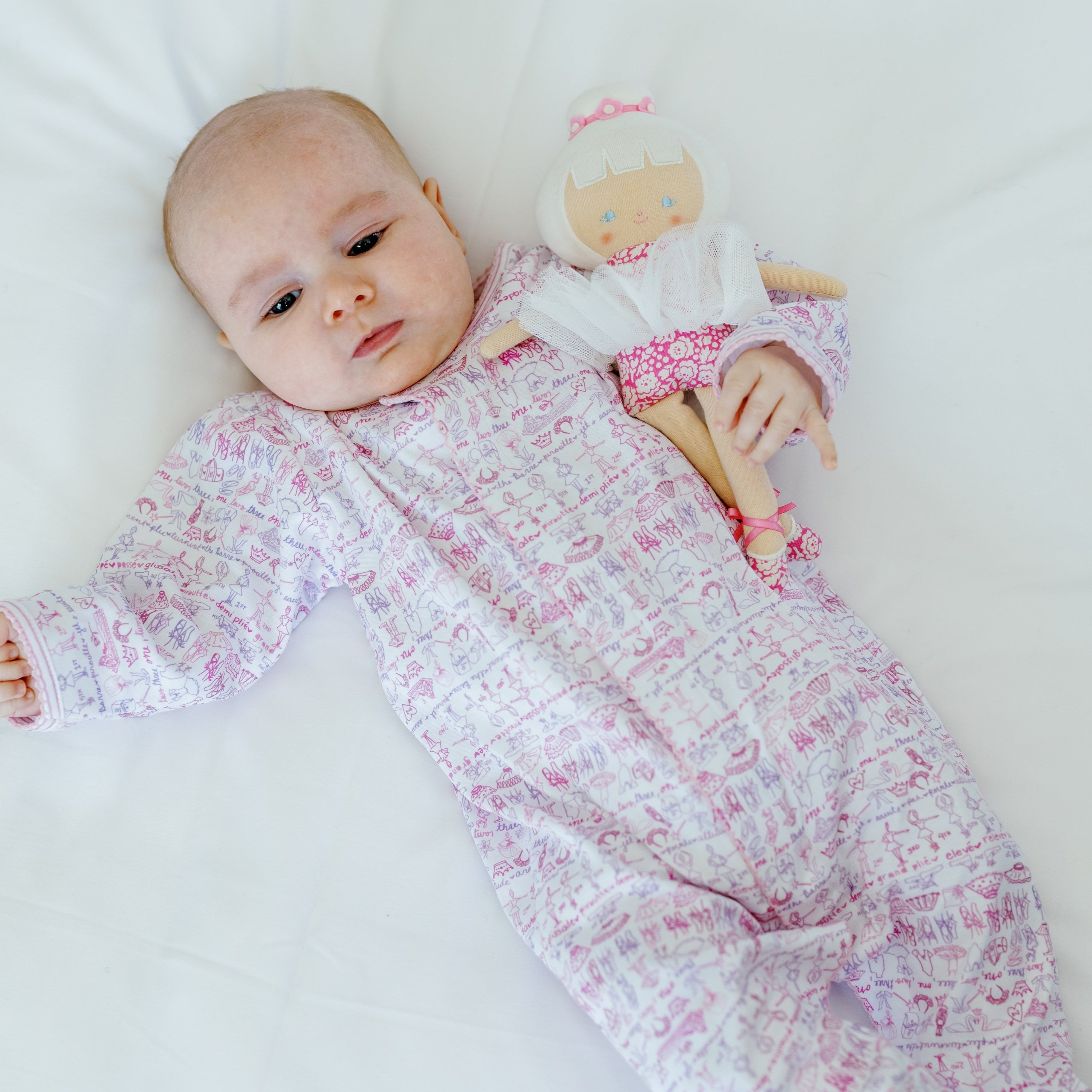 Baby Girl Ballet Snap Baby Pima Cotton Footie