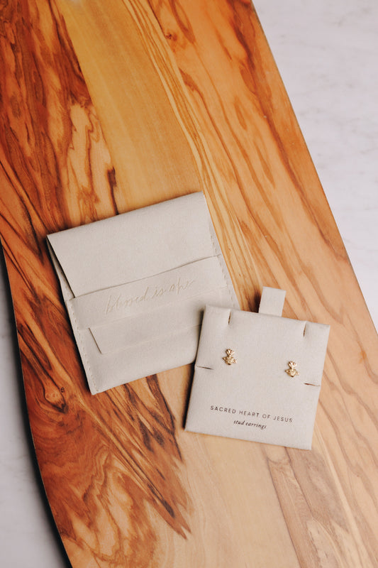 Sacred Heart of Jesus Stud Earrings | A Reminder of Christ’s Love