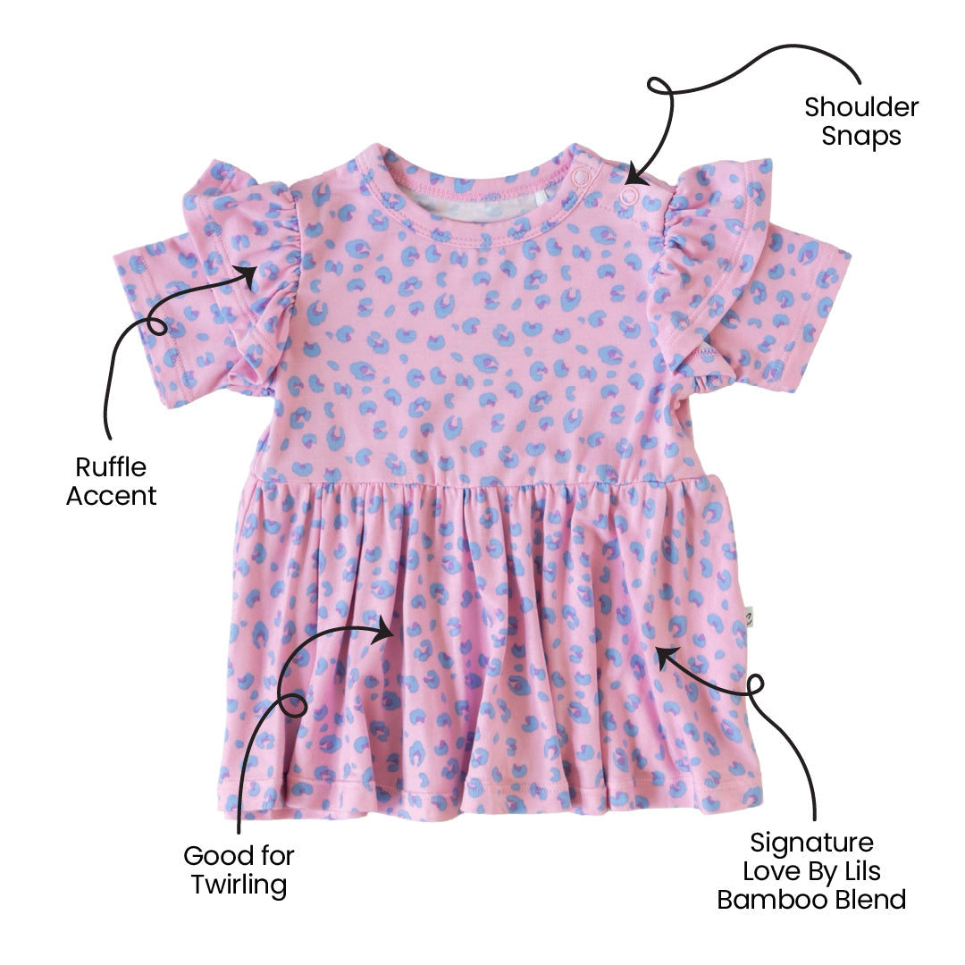 Girls Lillian Leopard Bamboo Peplum Top