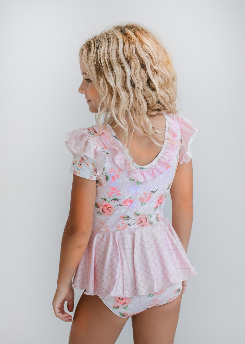 Pale Rose Ruffle Skirted Leotard
