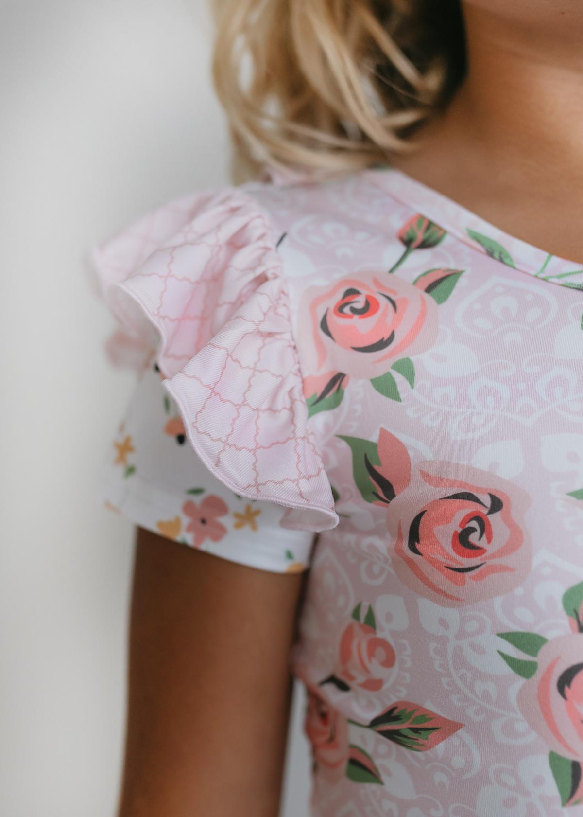 Pale Rose Ruffle Skirted Leotard