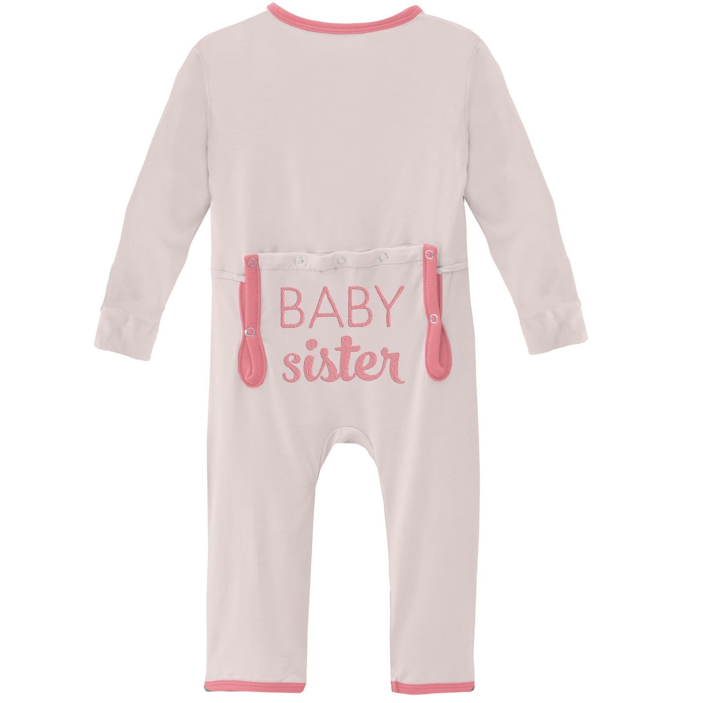 Applique Coverall with Zipper in Macaroon Baby Sister