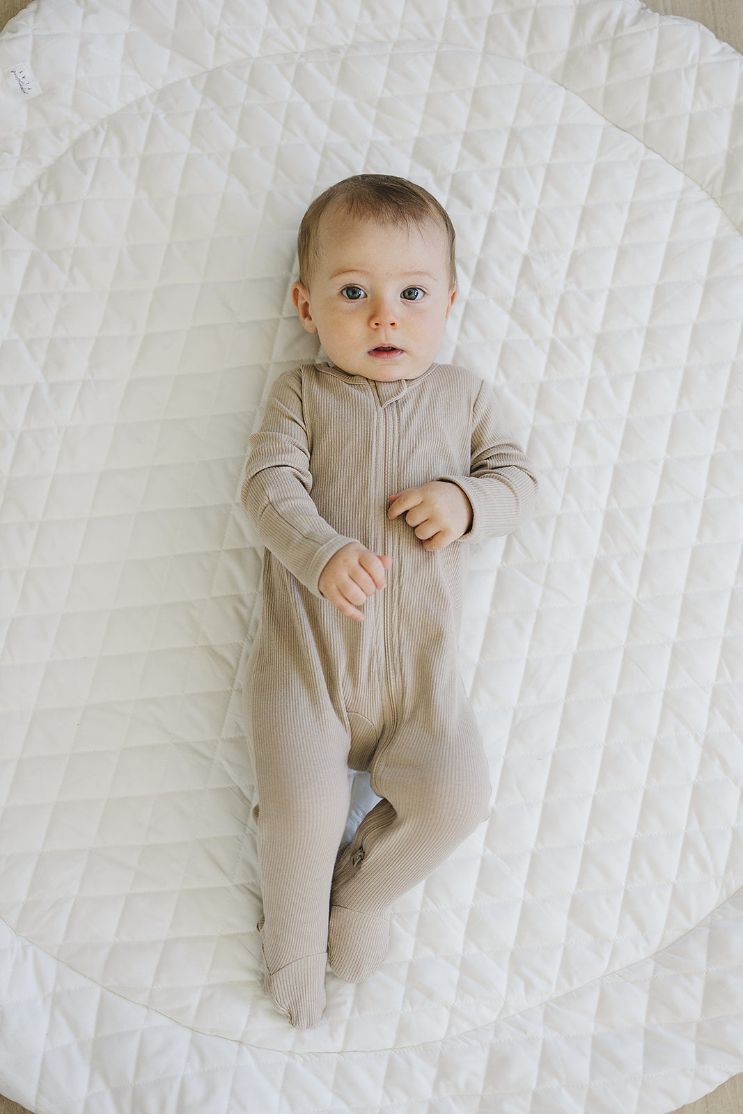 Oatmeal Organic Cotton Zipper Pajamas