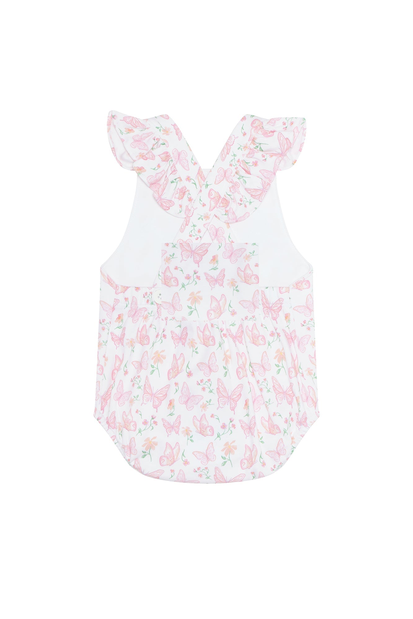 Baby Girl Butterflies Print Ruffle Bubble