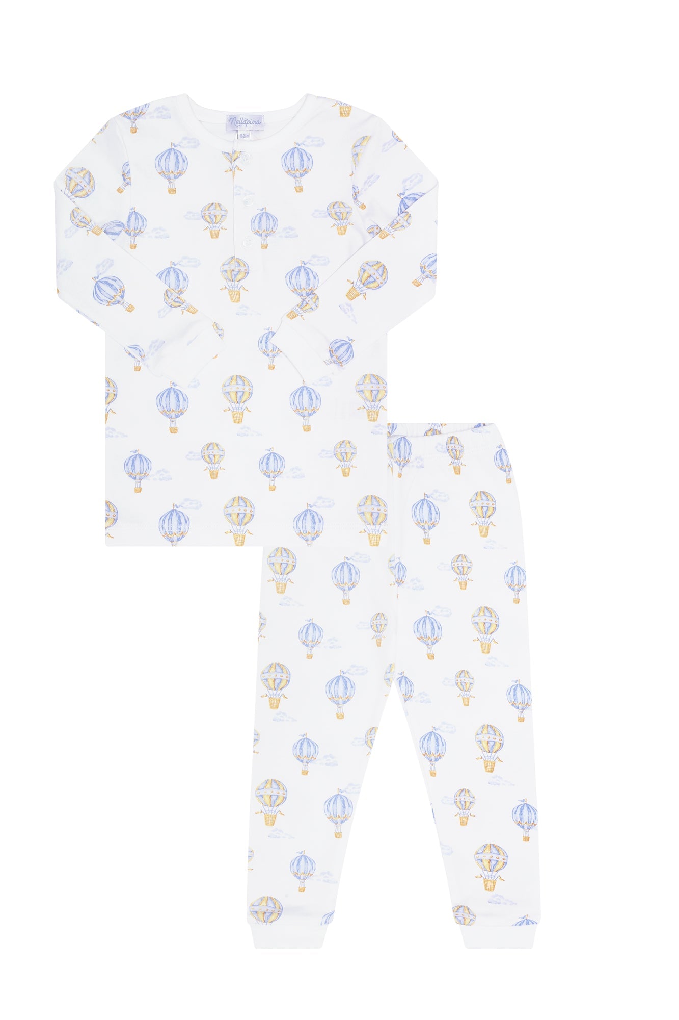 Blue Balloons Print Pima Cotton Pajama