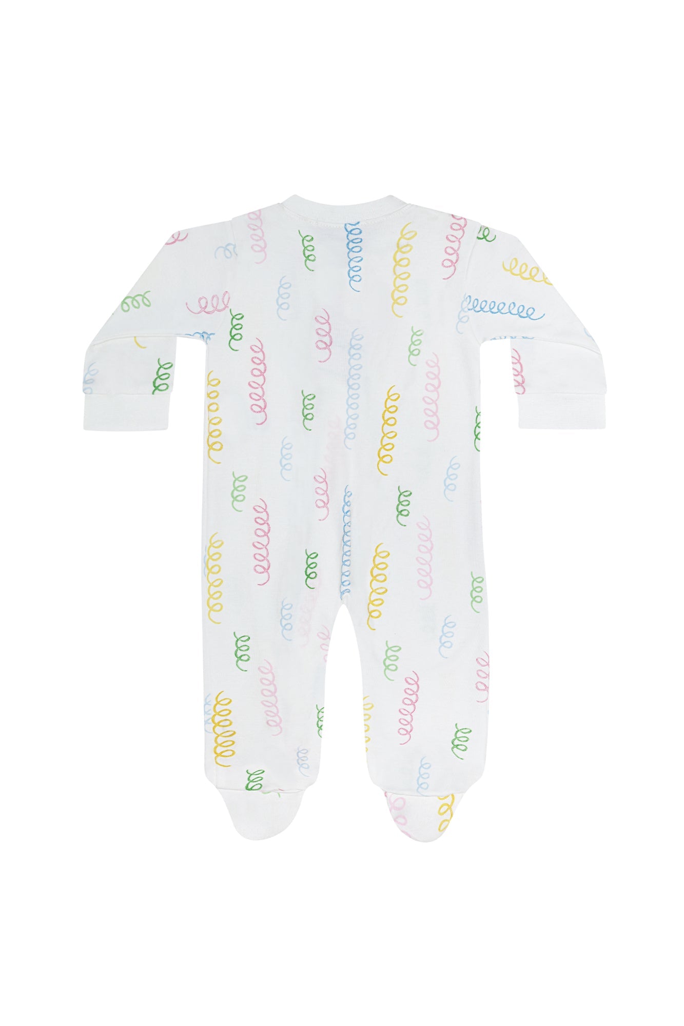 Baby Spirals Print Pima Cotton Zipper Footie