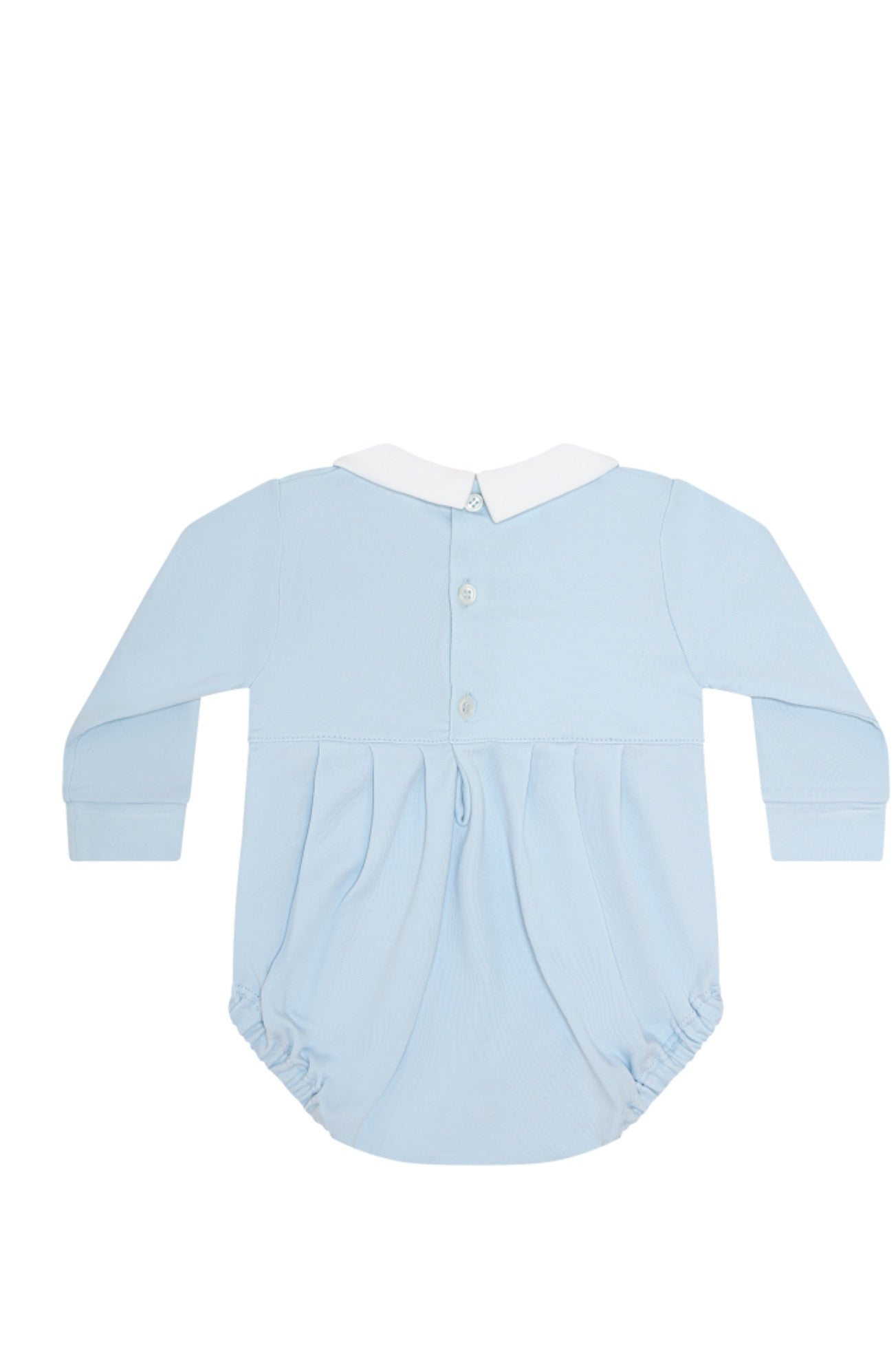 Blue Puppy Love Embroidery Long Sleeve Bubble