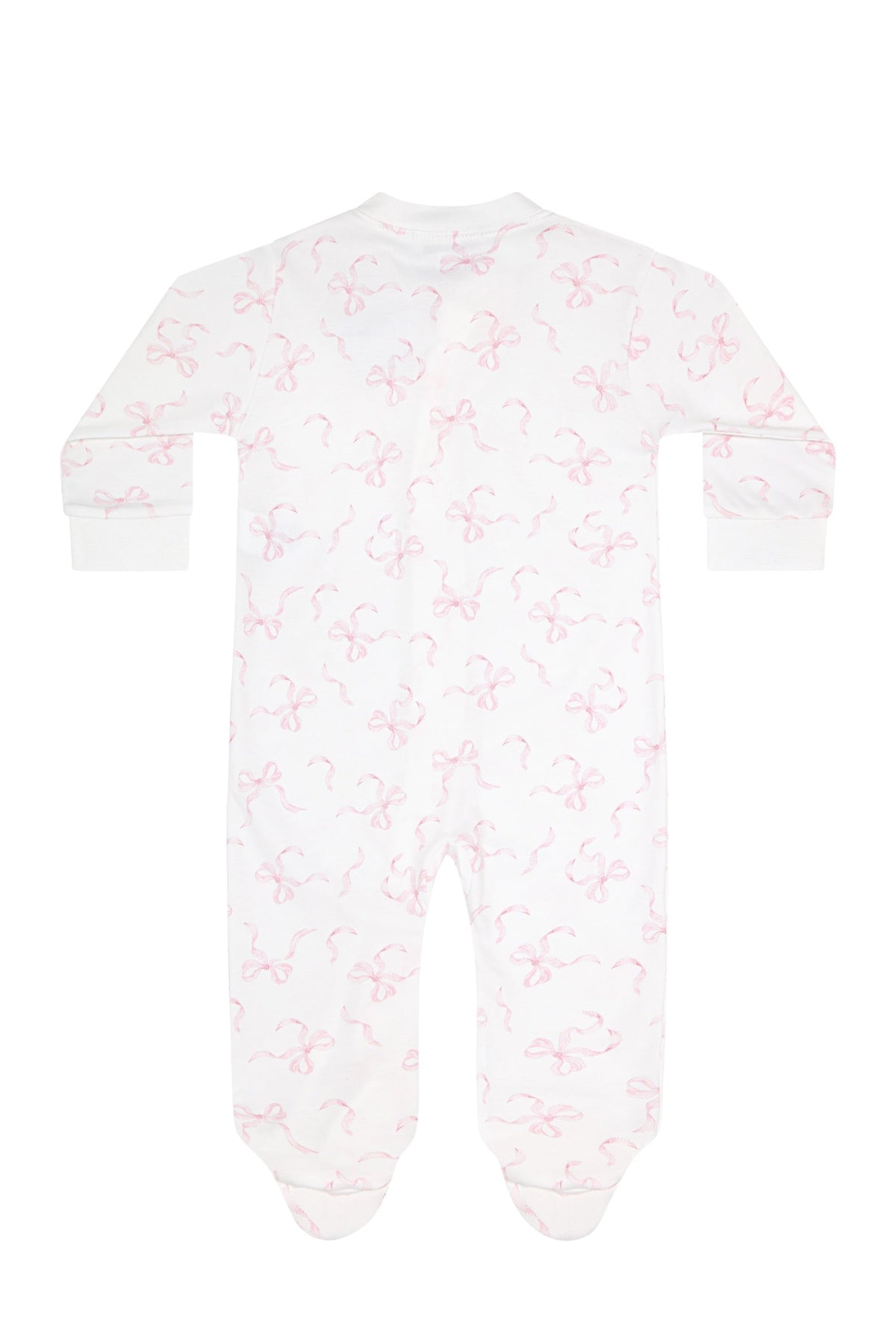 Charming Bows Print Zipper Footie