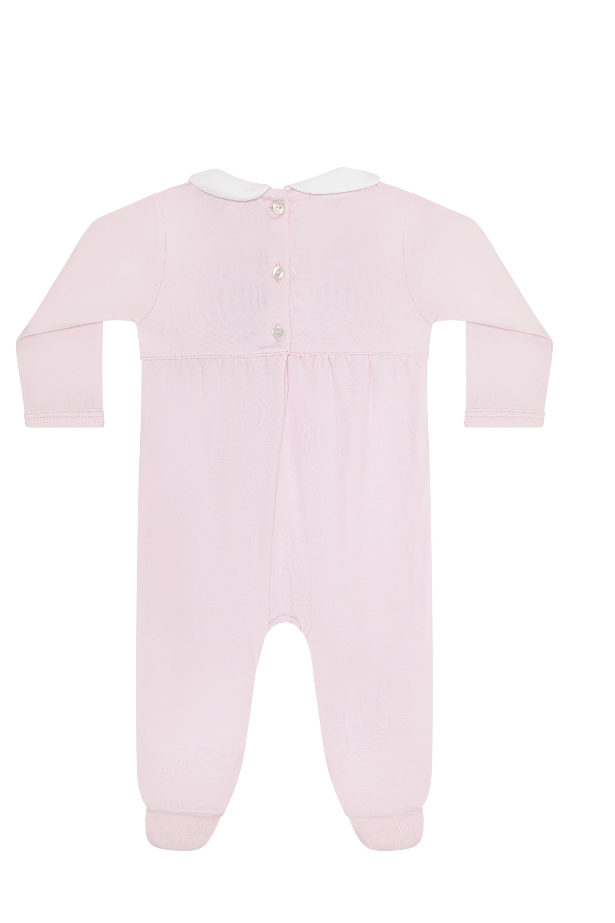 Pink Puppy Love Embroidery Footie