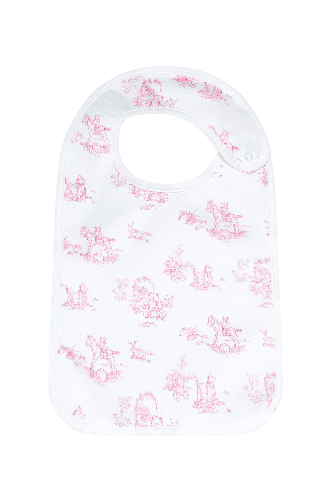 Pink Toile Baby Feeding Pima Cotton Bib