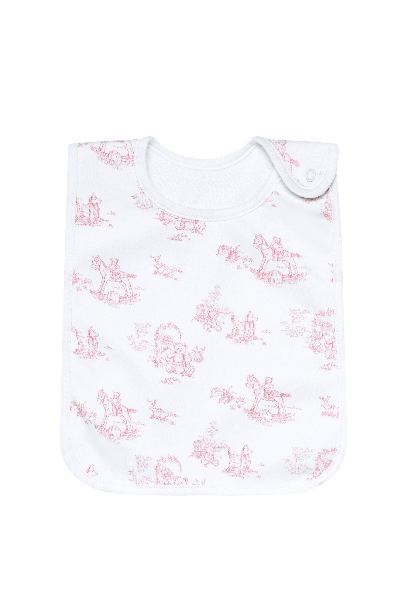 Pink Toile Baby Feeding Pima Cotton Bib