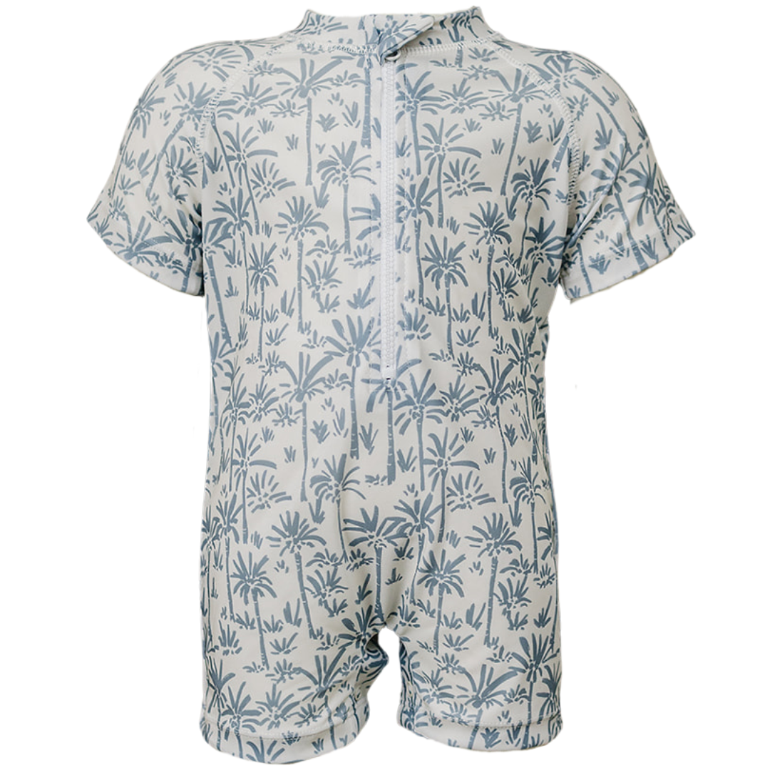 Baby Boy Palm Tree Zipper Swimsuit