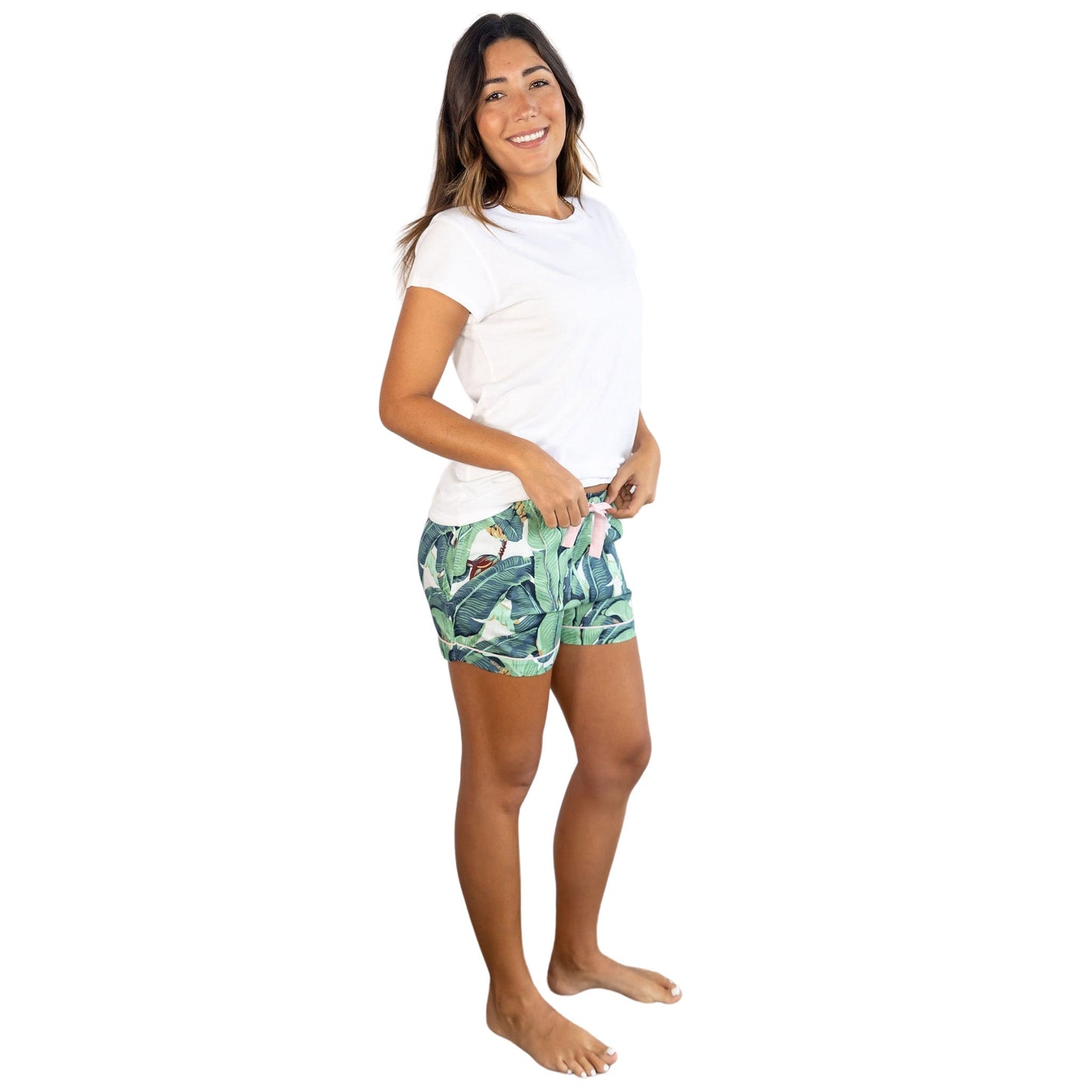 Women's Martinique® Green Banana Leaf Boxer Shorts - Organic Cotton Poplin