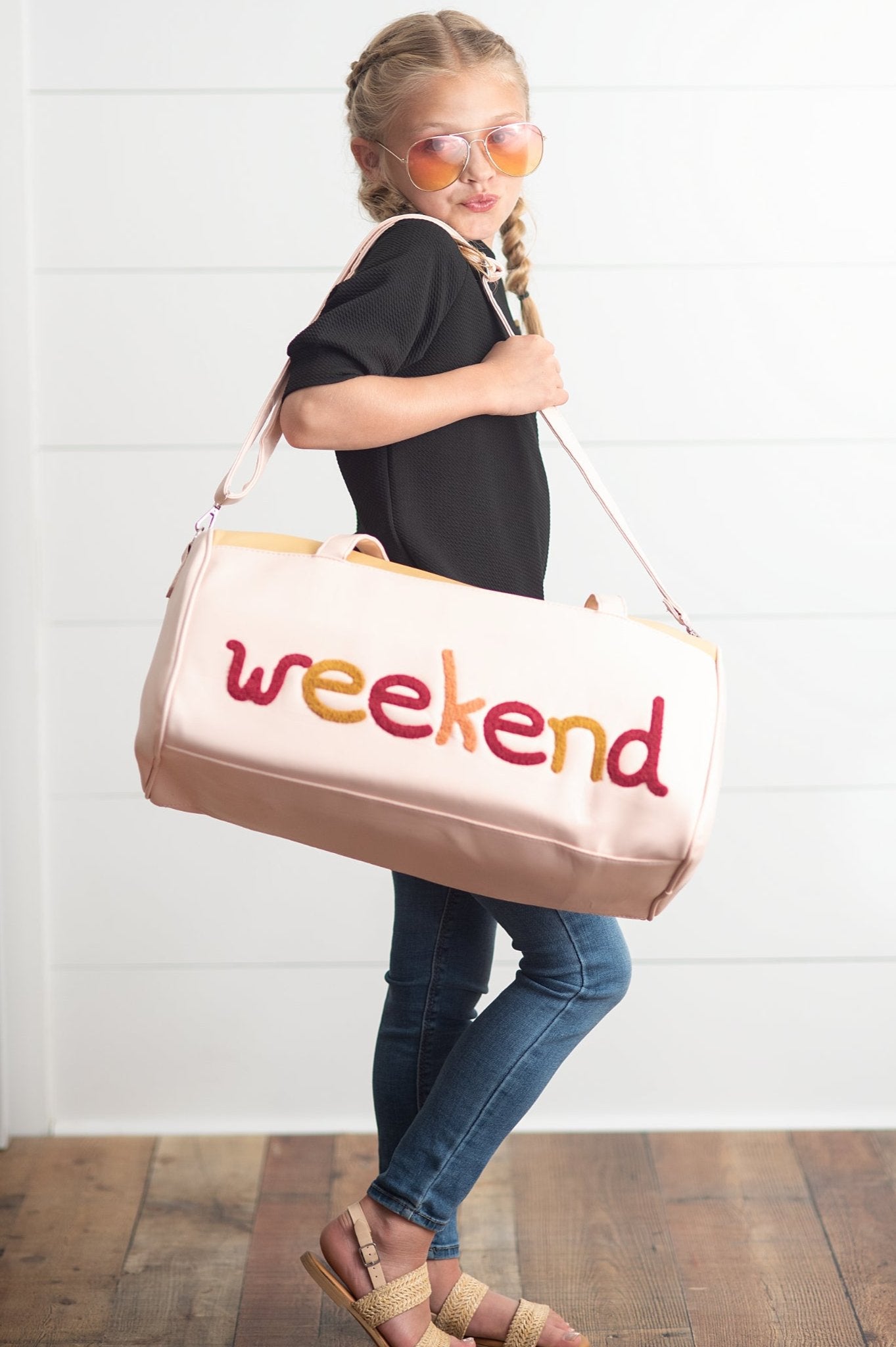 Pink Colorblock Weekend Duffel Bag